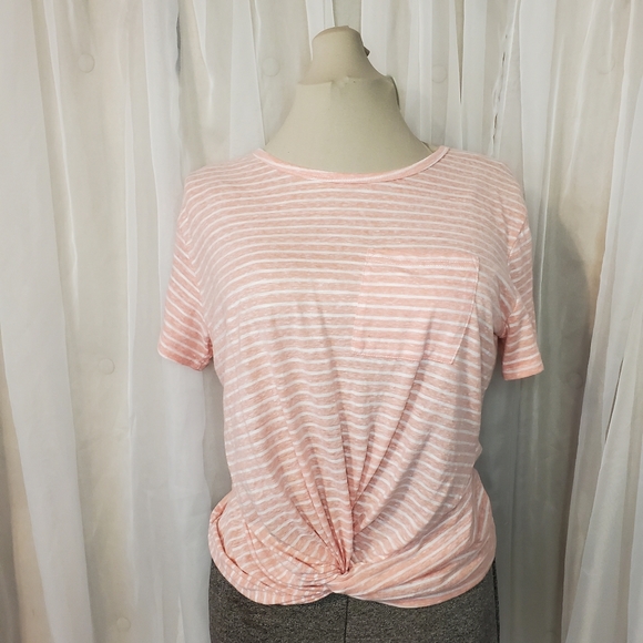 Umgee Stripped Sinched Tee - Picture 2 of 7